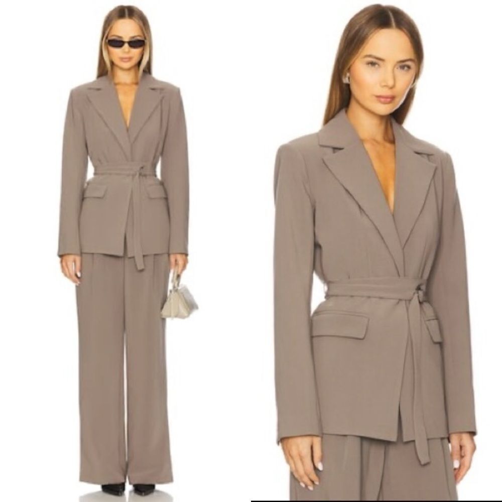 NWT House of Harlow 1960 Marichelle Pants Anderson Blazer Tan Size S